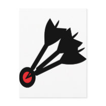dart arrows bullseye post card
