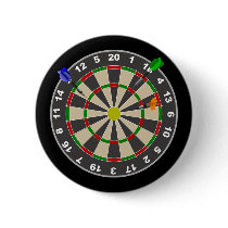 Dart Board Pinback Buttons