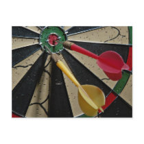 Dart board game post card