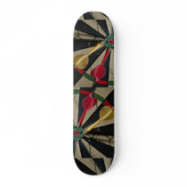 Dart board game skate board deck