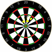 Dart Board with 3X triple 20 dart group. photo sculptures