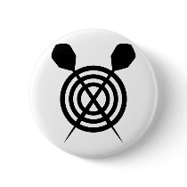dart sport icon crossed pinback button