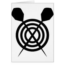 dart sport icon crossed greeting cards