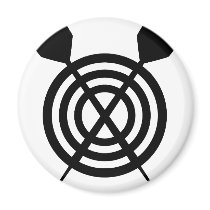 dart sport icon crossed fridge magnet