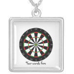 Dartboard background necklaces