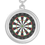 Dartboard background necklaces