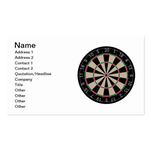 Dartboard Business Card Templates (front side)