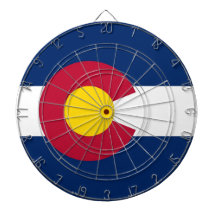Dartboard with Flag of Colorado, USA