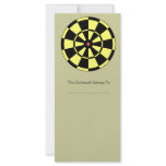 Dartboard Yellow Black Bullseye Rack Card Bookmark rack cards