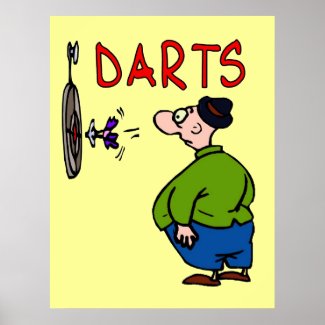 Darts Player Cartoon print