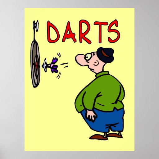 Darts Player Cartoon Posters Zazzle