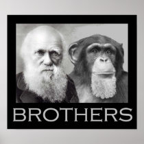 Darwin and Chimp Brothers Print
