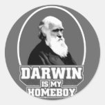 Darwin Is My Homeboy Round Stickers