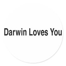 Darwin Loves You Round Stickers