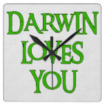 Darwin Loves You Wall Clock