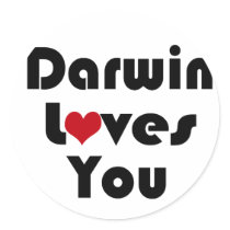 Darwin Lves You stickers