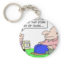 darwin origin of species stork theory keychain