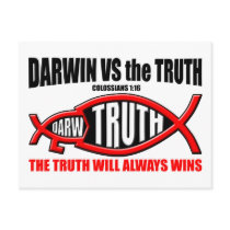 Darwin VS The Truth postcards