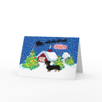 Daschshund Believe In Santa Christmas cards by freespiritdesigns Daschshund Believe In Santa Christmas cards