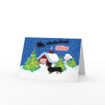 Daschshund Believe In Santa Christmas cards
