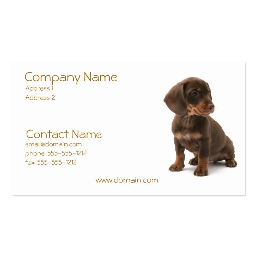 Daschund Puppy Business Card (front side)