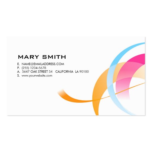 Dash of Color Business Card Two Sided (back side)