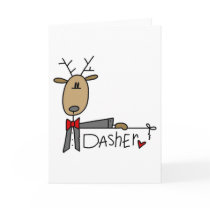 Dasher Reindeer Christmas T-shirts and Gifts cards