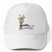 Dasher Reindeer Christmas T-shirts and Gifts hats