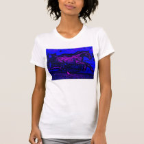 Dashing Blue and purple horse tshirt t-shirts