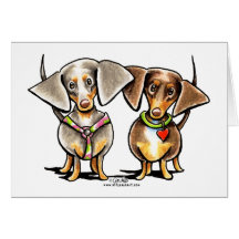 Dashing Dappled Dachshunds Greeting Cards
