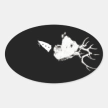 Dashing Deer tuxedo Oval Sticker