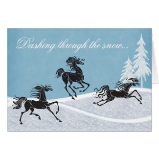 Dashing Through the Snow Horse Holiday Card