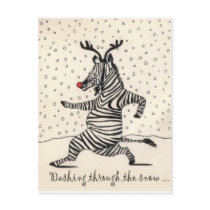 Dashing through the snow postcard