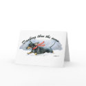 "Dashing Thru the Snow"Dachshund Art Greeting Card