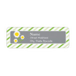 Dasiy and  Stripe Return Address Label labels