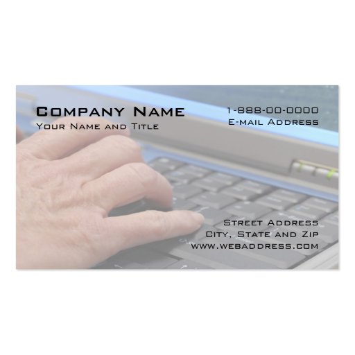 Data Entry Business Card (front side)
