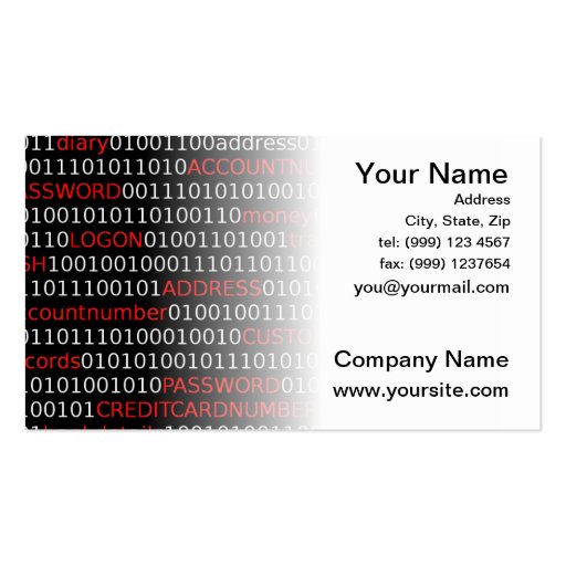 Data Security Business Card (white) (front side)