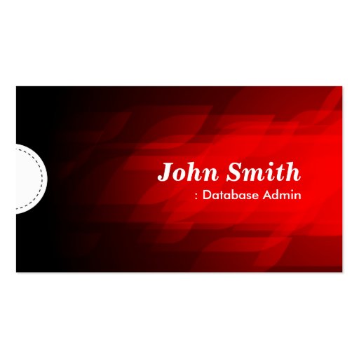 Database Admin - Modern Dark Red Business Card (front side)
