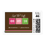 Date Blocks - Fuchsia Green stamps