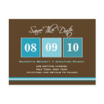Date Blocks - Turquoise Post Card