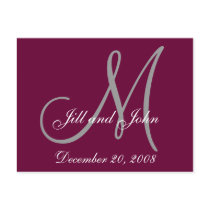 Date, First Names and Initial Monogram Postcard