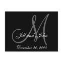 Date, First Names and Initial Monogram Postcard