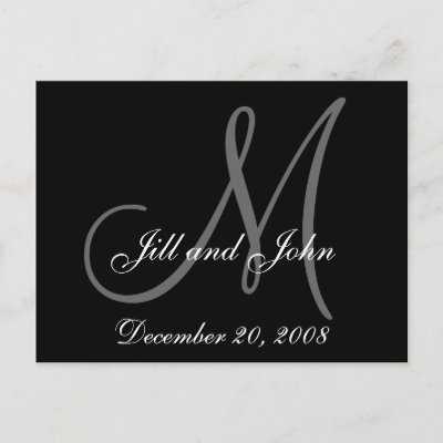 Date, First Names and Initial Monogram Postcard