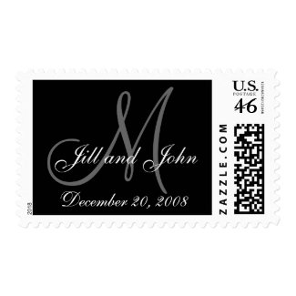 Date, First Names and Initial Monogram Stamp stamp