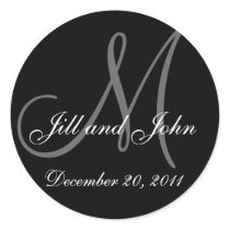 Date, First Names and Initial Monogram Sticker by monogramgallery Date, First Names and Initial Monogram Sticker