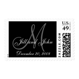 Date First Names and Monogram Wedding Postage