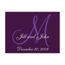 Date, First Names, Initials Lilac Postcard
