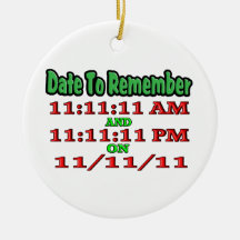 Date To Remember 11-11-11 Christmas Tree Ornaments