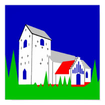 Daugaard Kirke - The Church in Daugaard posters by lonvig Daugaard Kirke - The Church in Daugaard posters