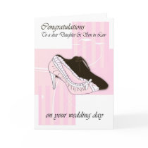 Daugher & Son in Law Wedding day cream congratulat cards